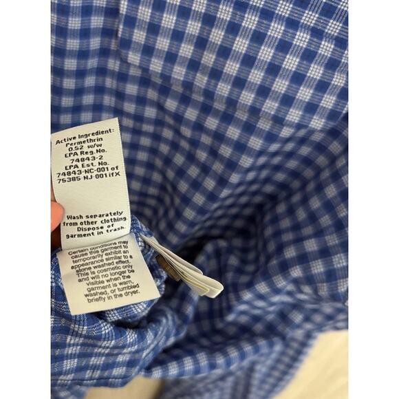 EXOFFICIO Buzz Off Insect Shield Shirt Men Large Plaid Vented Fishing Camping - Picture 8 of 16